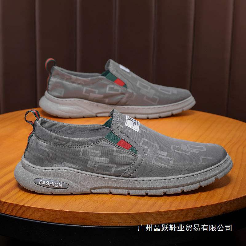 Summer Ice Silk Cloth Casual Shoes, Slip-On Slip-Ons, Old Beijing Canvas Shoes, Breathable, Deodorant, Trendy Korean Style Men's Shoes
