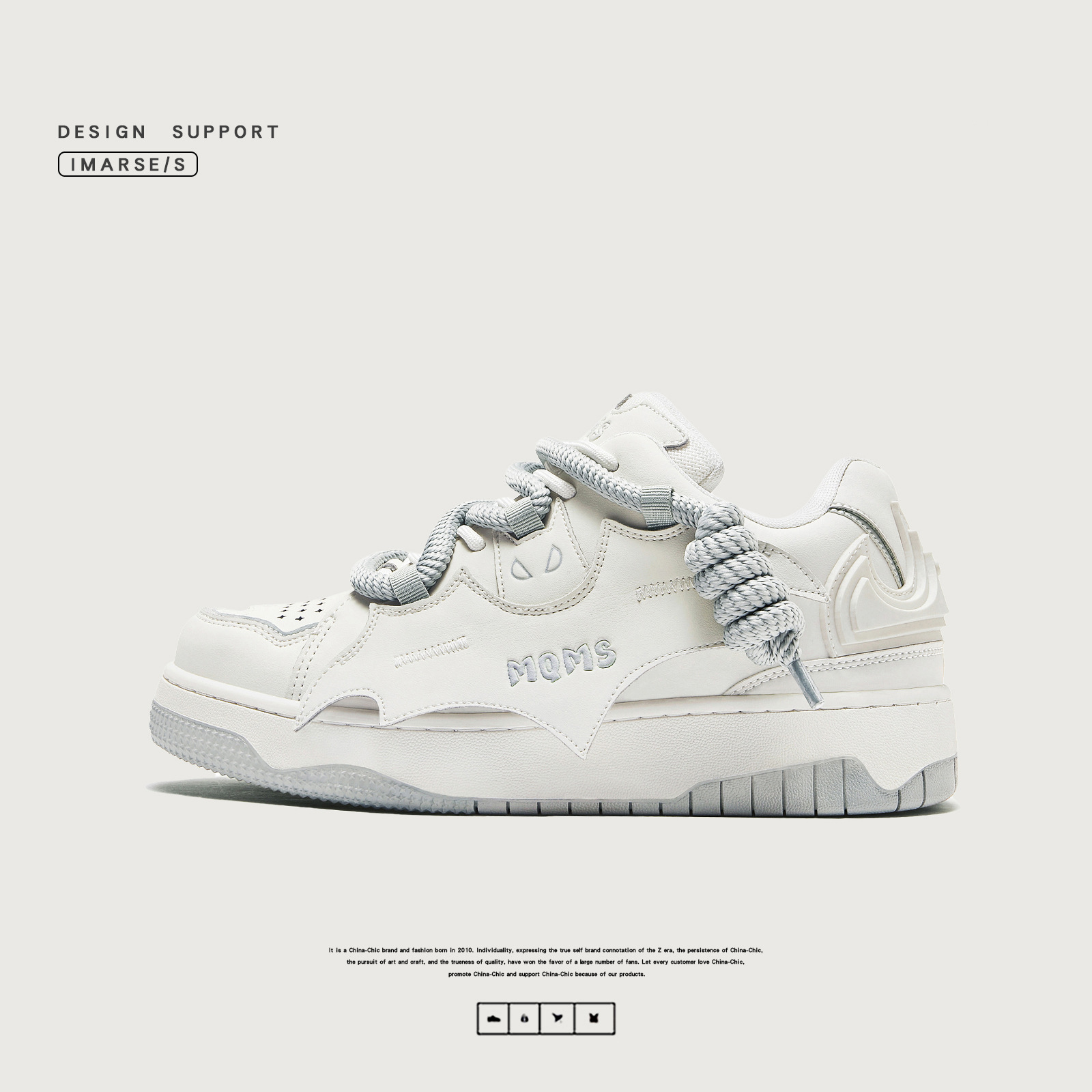 Guangzhou Shoe Bat Series Thick-Soled Height-Increasing White Sneakers for Men, Trendy Shoes, Loafers, Unisex Couple Shoes, Classic White Sneakers