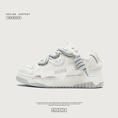 Guangzhou Shoe Bat Series Thick-Soled Height-Increasing White Sneakers for Men, Trendy Shoes, Loafers, Unisex Couple Shoes, Classic White Sneakers