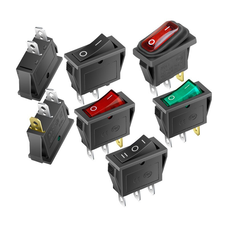 Interruptor de tipo de nave Kd3 verde con luz verde Luz de tres patas interruptor de alimentación de dos engranajes 11*29mm 250V 16A image 3