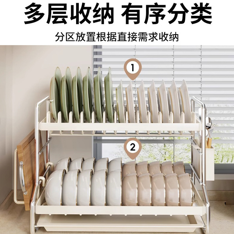 厨房沥水碗架碗碟盘收纳神器控水架子筷子刀叉沥水篮砧板置物架无|undefined