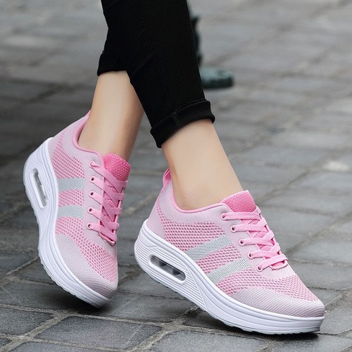 New Feiwei Women's Shoes Air Cushion Shoes 2024 Spring Women's Casual Shoes Fashion Trend Thick Sole Heightening Shoes Rocking Shoes