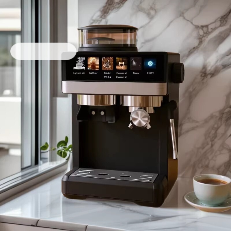 Cross-Border Coffee Machine, Home Tea Room Pump-Pressurized Semi-Automatic Coffee Machine with Grinder, All-In-One Machine Wholesale Cross-Border Coffee Machine, Home Tea Room Pump-Pressurized Semi-Automatic Coffee Machine with Grinder, All-In-One Machine Wholesale