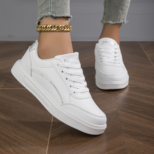 White Casual Sneakers Comfortable Large Size for Women for Cross-border