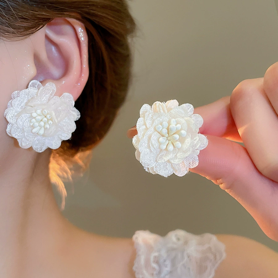 Серьги Baoyu bow & flower коллекция, французский лёгко-люкс стиль с жемчужной отделкой