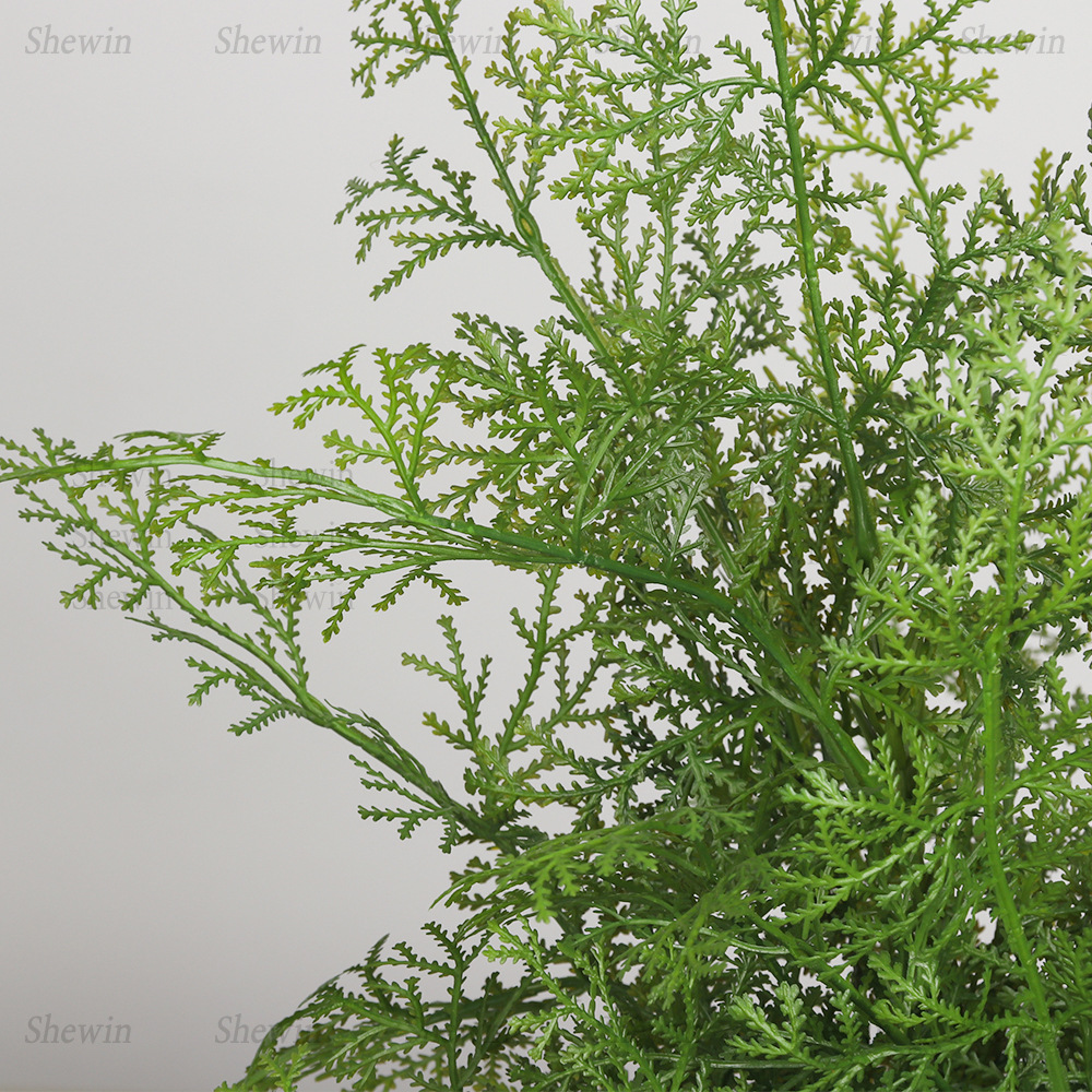 Simulación de helechos transfronterizos de plantación en maceta de interiores de hogares de aterrizaje de helechos adornos de simulación de plantas verdes de cemara de helechos de plástico bonsai image 3