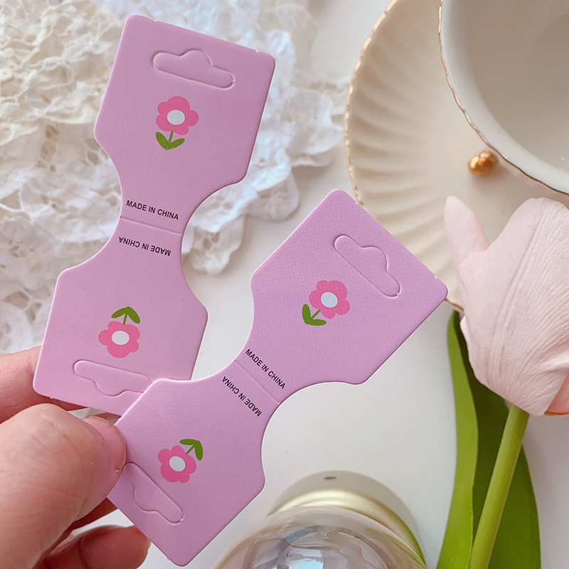 Nuevo engrosado doble doble cuerda de cabello de mariposa de color tarjeta de papel de dibujos animados niños cuerda de cabeza de embalaje de tarjetas con joyas image 11
