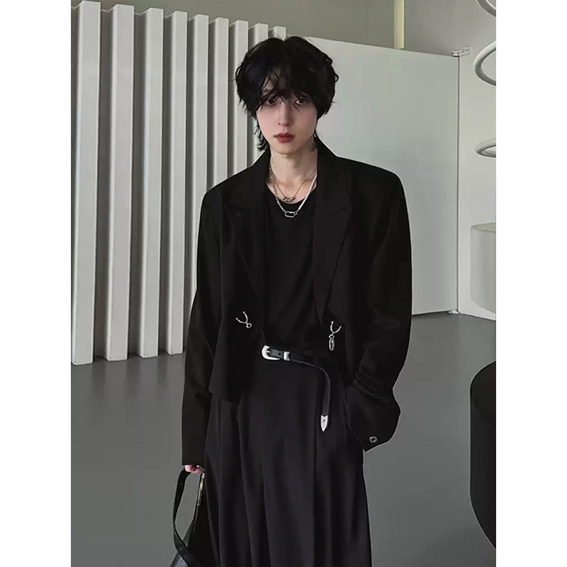 Trendy Casual Men's Blazer with a Mature Style, Loose Short Jacket for Spring and Autumn, Korean Fashion Design Trendy Casual Men's Blazer with a Mature Style, Loose Short Jacket for Spring and Autumn, Korean Fashion Design
