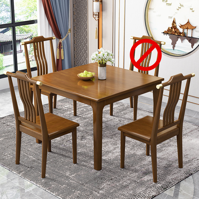 Mesa de comedor de madera maciza cuadrada pequeño apartamento casa pequeña mesa cuadrada moderna mesa de madera de ocio chino sala de alquiler pequeña mesa de té