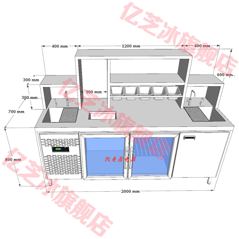 2.0 m 더블 수영장 + 블루 라이트