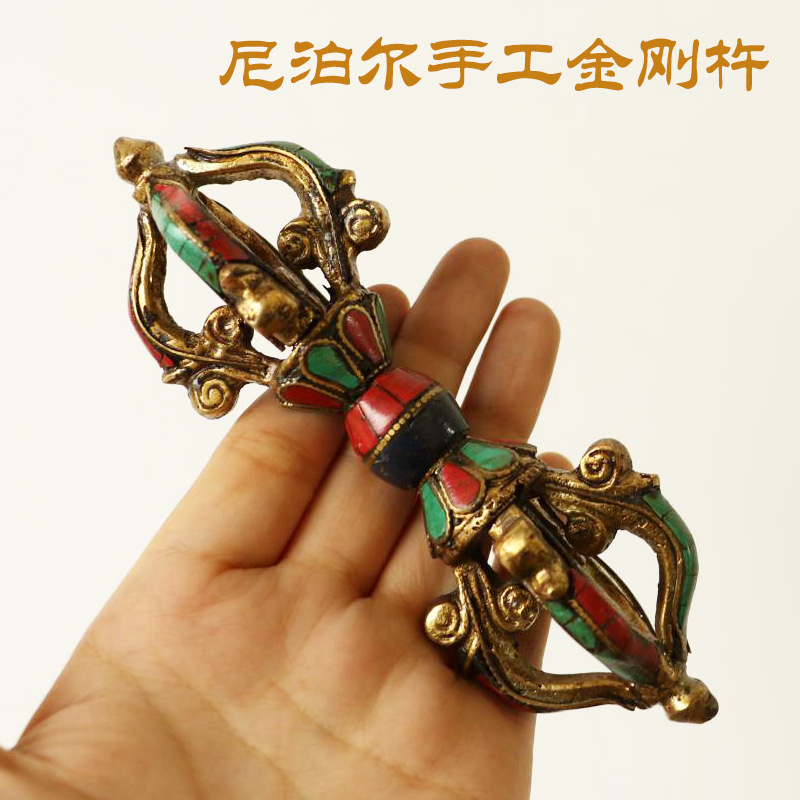 尼泊尔藏式五股金刚杵复古做旧大号金刚杵宝杵降魔杵铜手工摆件-阿里巴巴