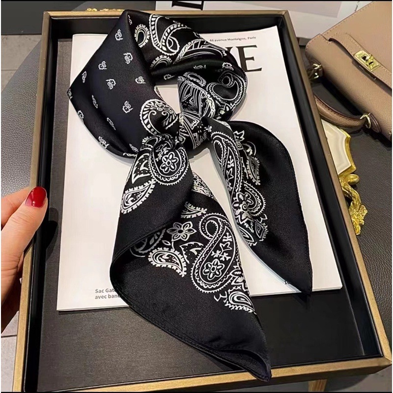 Vintage Paisley Leopardenmuster Seidentuch Quadratisch Für Damen_voghion.com