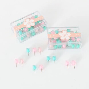 Ins Style Creative Color Earth Nail I-shaped Nail Photo Wall Cork Board Round Head Plastic Small Pin Metal Pin