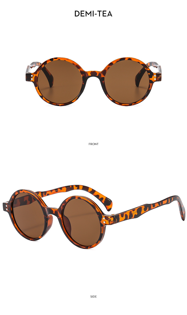36g Weight Full Frame Glasses Structure Sunglasses Classification PC, UV400 Protection Lens Material Round Frame Glasses Style Travel, Street Occasion Solid Color Pattern All Seasons Season Unisex Gender Vintage Style, Simple Style Style Vintage Style Simple Style Solid Color PC UV400 Protection Round Frame Full Frame Women's Sunglasses 18