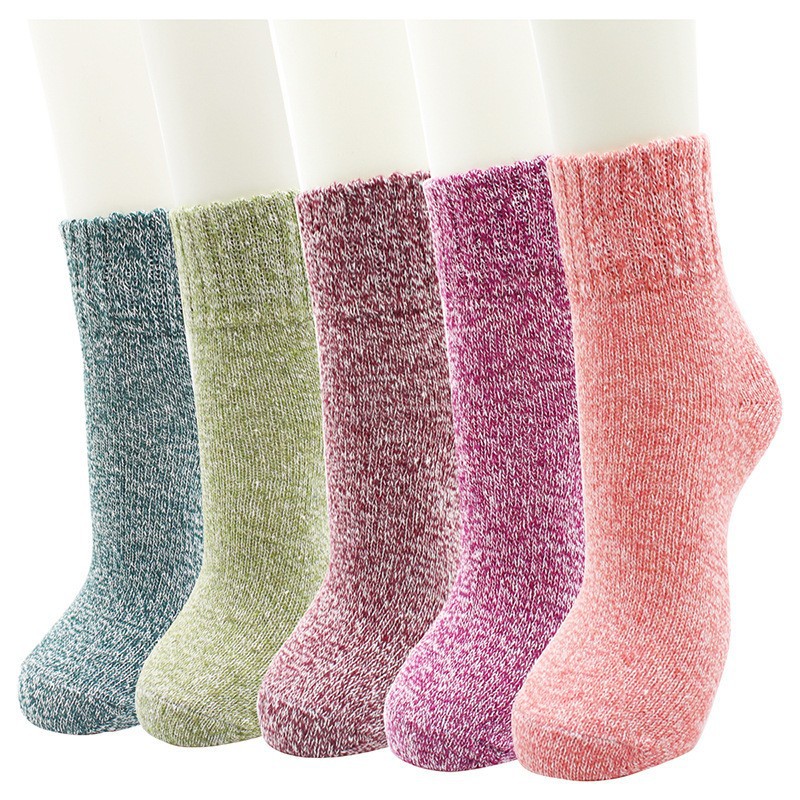 并线兔羊毛袜子女中筒秋冬加厚保暖女士民族风跨境亚马逊socks