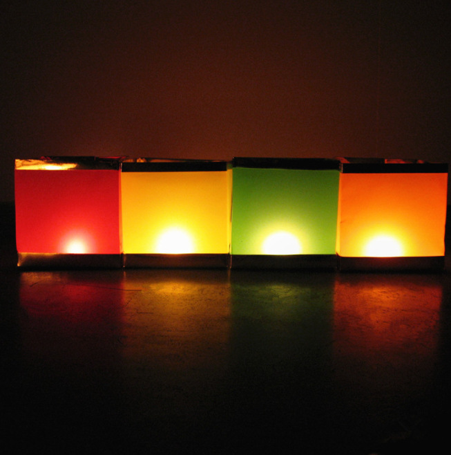 10 광장 강 조명 오렌지 [15*15] 일반 양초를 보내