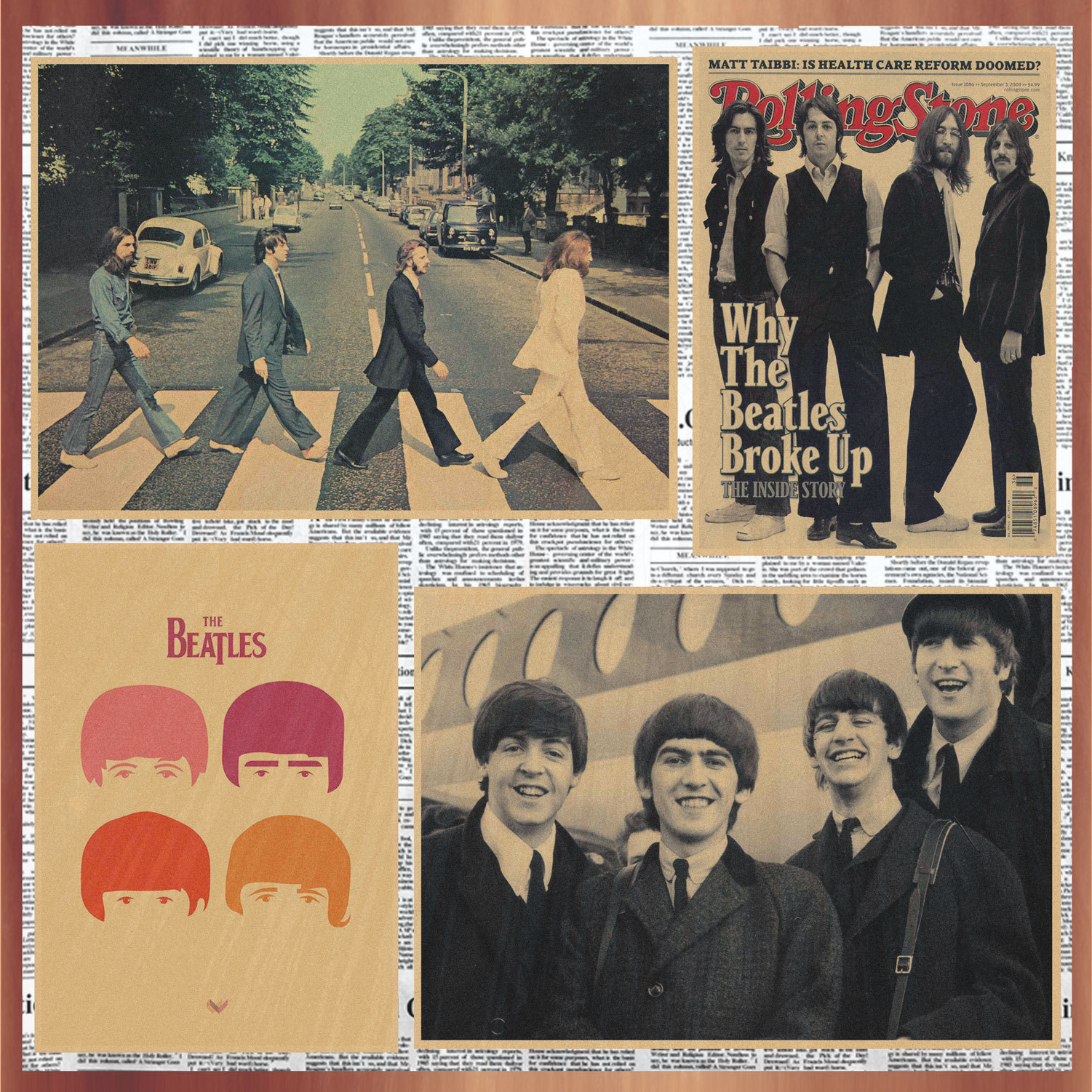 The Beatles Beatles Rock Band Vintage Kraft Paper Poster Bar Cafe Decorative Wall Painting 414