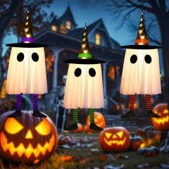 ハロウィン装飾ライトゴーストハンギングライトハロウィン中庭発光装飾ライトウィザードハットゴーストフェスティバルライトLED