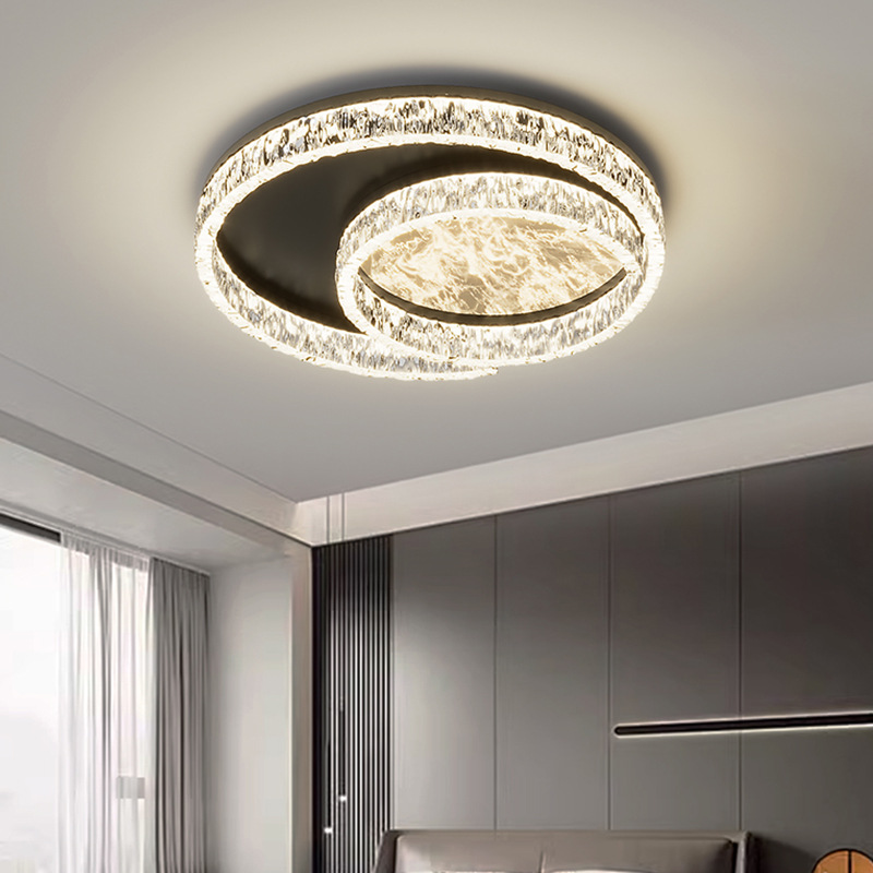 [Selección estricta] diseño de lámparas de techo redondas italianas de lujo ligero de humo de alto espectro de lámparas de habitación de protección de ojos