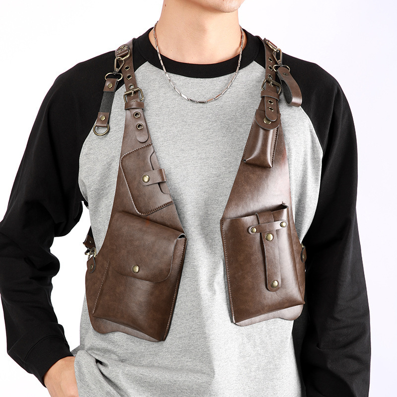 Amazon Men's Bag New Style Men's Vest Bag Fashionable Chest Bag Outdoor Tactical Bag Invisible Underarm Anti-Theft Bag