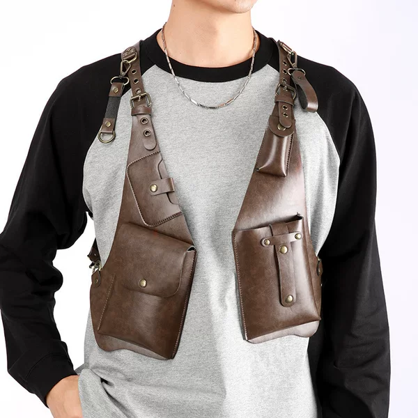 Amazon Men's Bag New Style Men's Vest Bag Fashionable Chest Bag Outdoor Tactical Bag Invisible Underarm Anti-Theft Bag