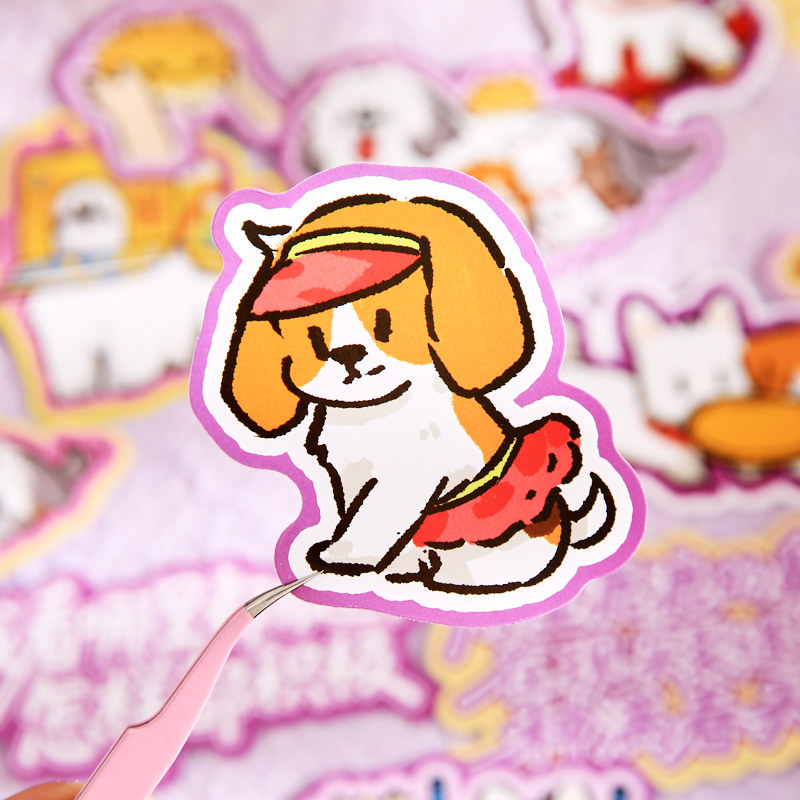 Yoyo Brin Big Sticker Pack Diario de observación de cachorros Paquete de emoticonos de cachorros divertidos Pegatinas de texto de bendición diaria