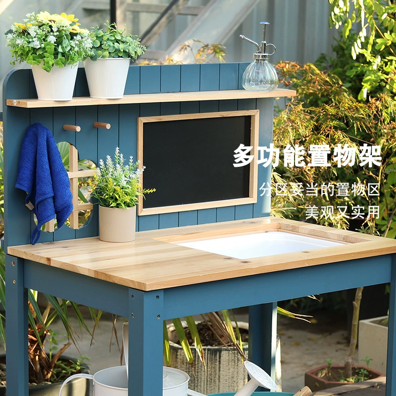 Наружный стол для посадки цветов из массива дерева цветочный инструмент