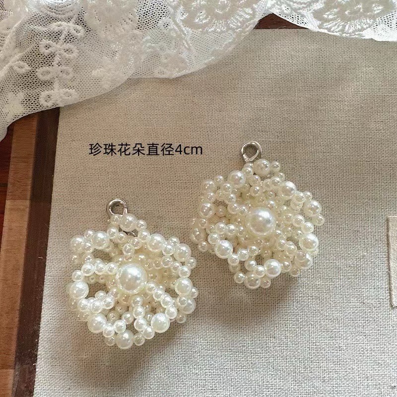 Arco de moda extranjera perla bordilla taconera zapatos botones accesorios colgante de cuentas botones de decoración