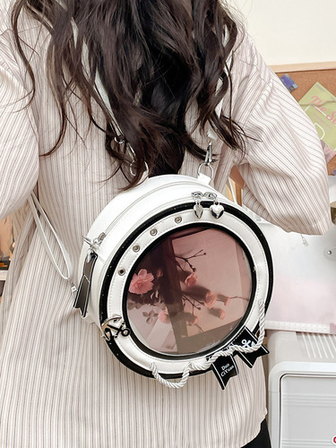 Micro Portion Pain Pack Small Pain Pack British Style Daily Navy Style Transparent Bag Single Shoulder Cross-Shoulder Dual Shoulder Backpack for Women