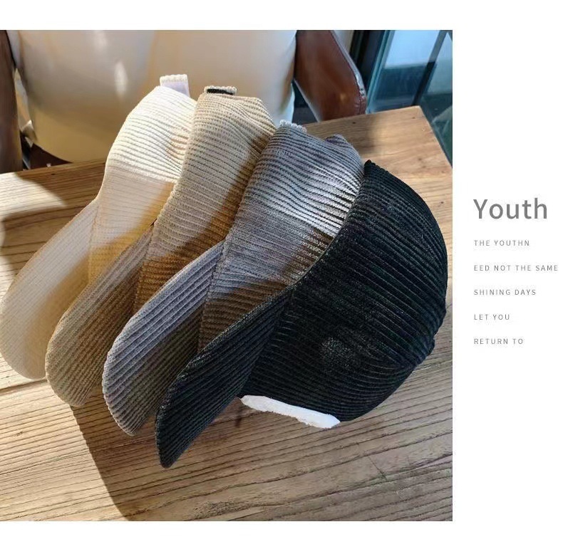 New Baseball Cap for Women in Autumn and Winter, New Corduroy Sports C-letter Internet Famous Outdoor, Same Style Men's Hard Top Duck Tongue Hat_voghion.com