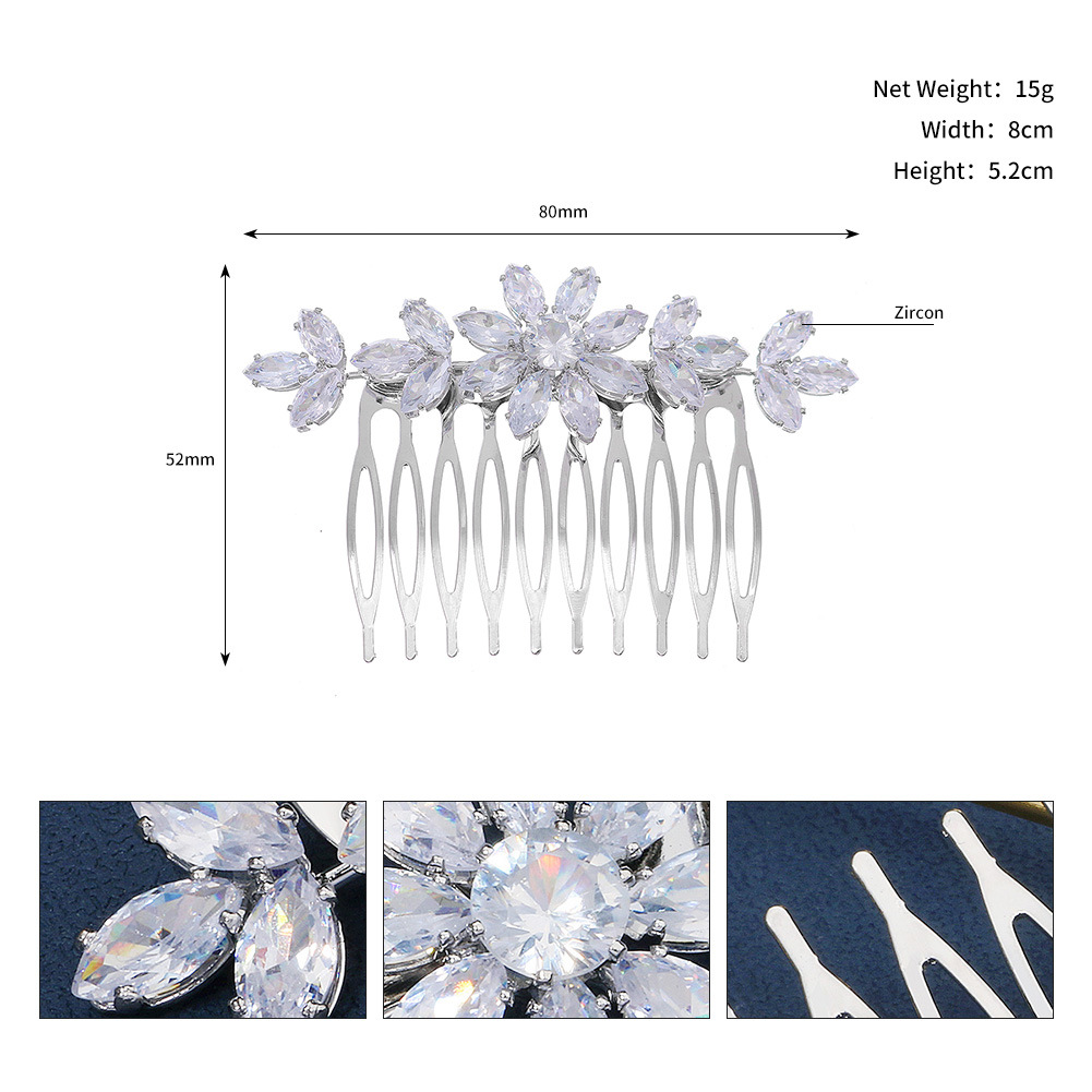 Retro Flower Alloy Zircon display picture 5