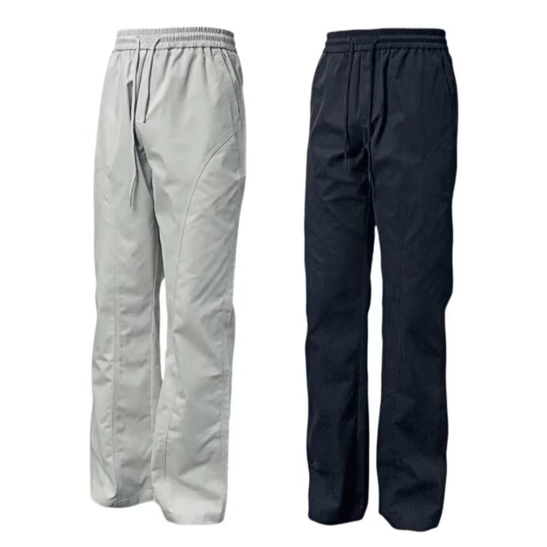 American Style Basic Diagonal Cut Casual Pants For Men Women, Summer Thin Workwear, Straight Loose Fit, Heightening And_mkmklike.com