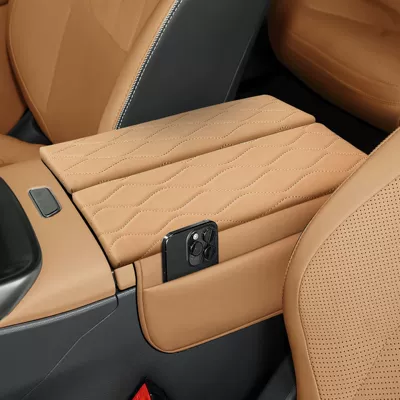 Suitable for Alpha S5 Armrest Box Cover Leather Central Storage Booster Pad Storage Interior Modification Car Supplies (Armrest box pad) - alpha-s5-matte-brown