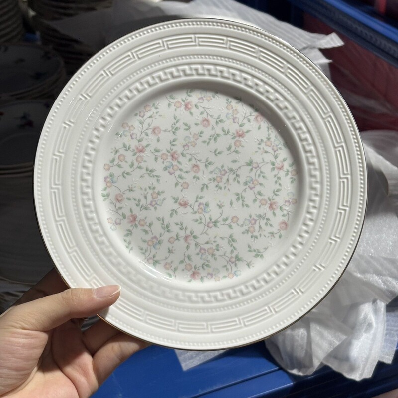 French-Style Monet Garden Plate Set, European-Style Light Luxury High-Value Home-Use Beautiful and Attractive Tableware, Bone China Flat Plates