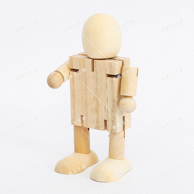 Madera DIY blanco embrión robot deformación conjunta marioneta graffiti variedad de juguete para niños madera hombre decoración creativa