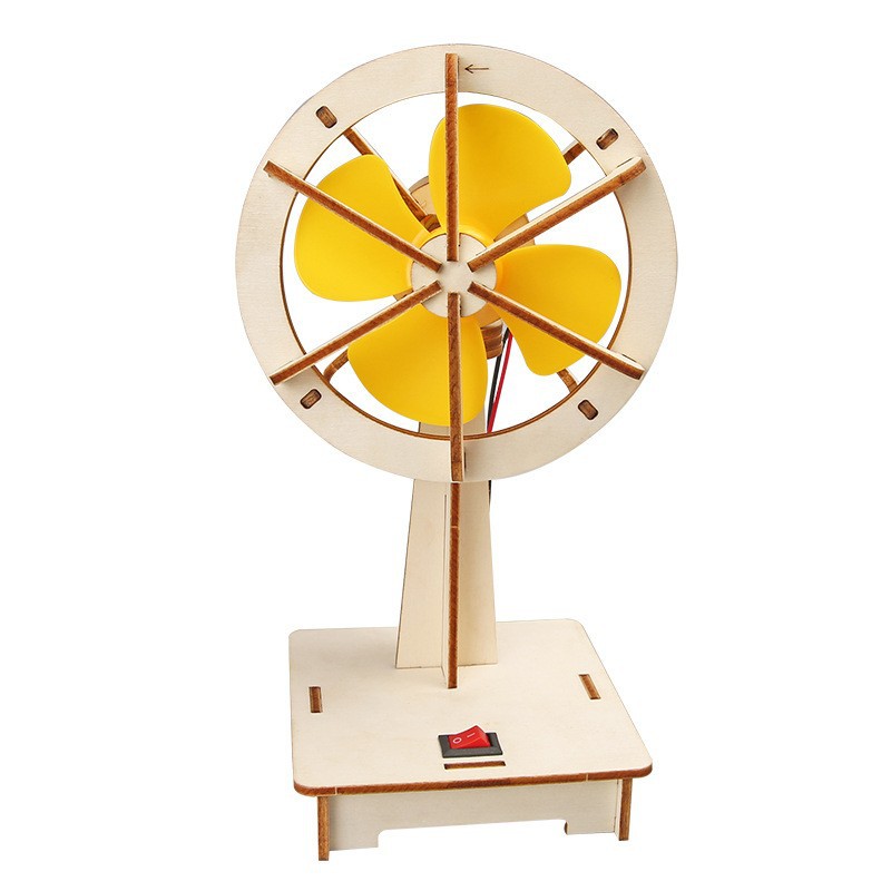 Empuje juguetes en verano, tecnología de estudiantes de primaria, pequeña producción, pequeño ventilador eléctrico de mano, paquete de material hecho a mano de bricolaje, cabello pequeño image 11