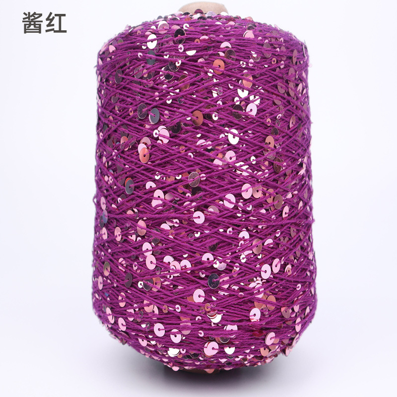 Silk Yue / mano DIY hilo de algodón multicolor brillante 3mm + 6mm sequilla 250 gramos de hilo de aguja de ganchillo