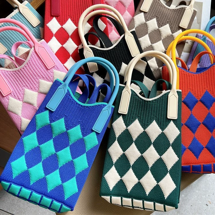 Small phone bag, cute knitted small bag