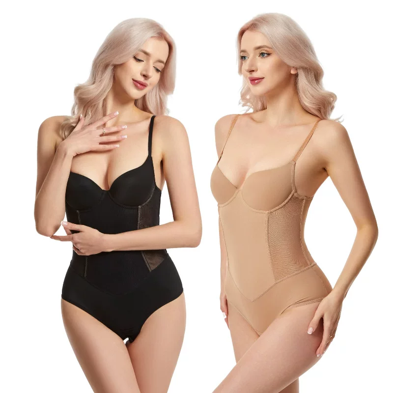 Боди с чашками на косточках, корректирующее белье, пояс для талии, трусы для коррекции формы бедер, европейский стиль, большой размер, металлический каркас