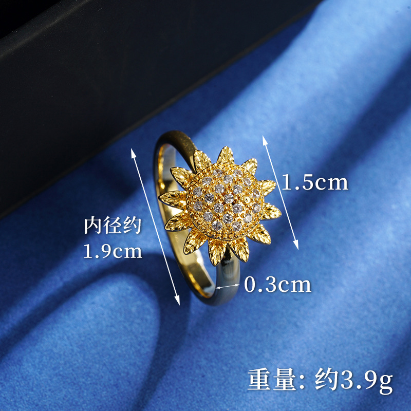 Nuevo conjunto de joyería popular flores de sol imitación de diamantes vietnamita oro girasol fábrica directa Yiwu joyería