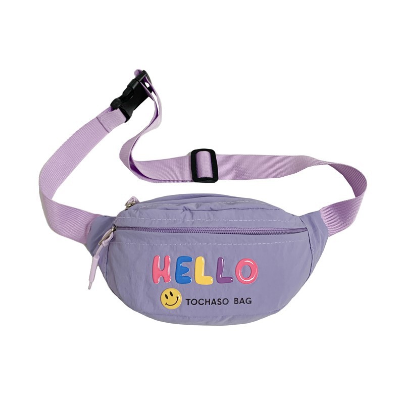 letras coreanas de estilo extranjero para niños y niñas bolsas de pecho lindas sonrientes para bebés 2026 nuevo comercio exterior bolsas de cintura para niños
