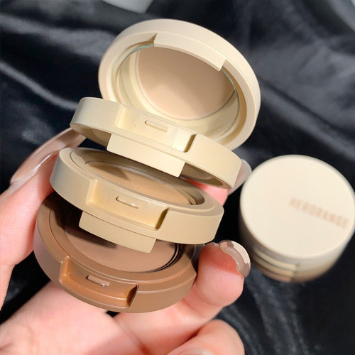 HERORANGE Breezy Floating Three Color Eyeshadow Sandwich Bento Matte Pearlescent Earthy Color Eyeshadow Palette