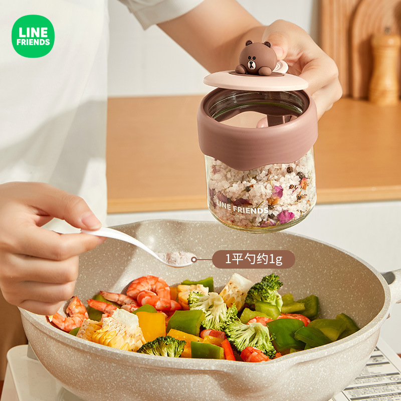 Linefriups調味料缶家庭用セット調味料瓶キッチン収納ケース塩缶分注調味料ケース|undefined