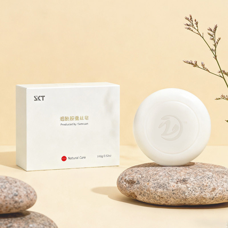 SKT nicotinamida seda jabón hidratante profundo exfoliant suave jabón de limpieza facial suave fabricante de piel image 3