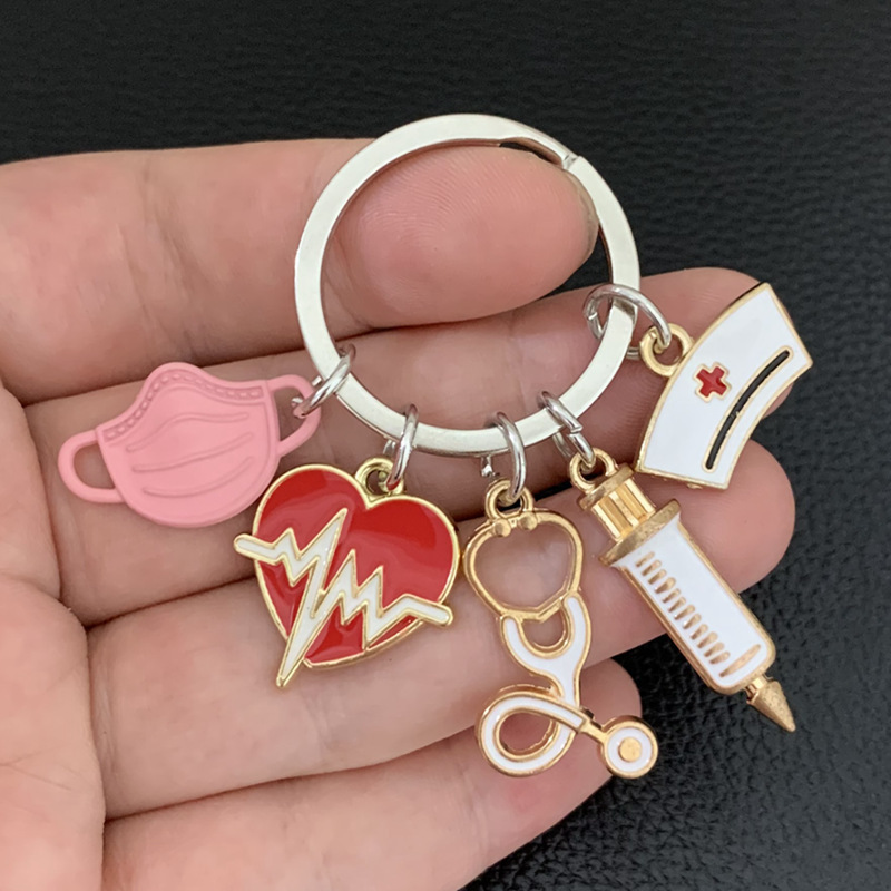 Nurse Doctor Mask Keychain Medical Ambulance Keychain Nurse Day Accessories Mobile Phone Accessories