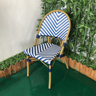 Factory direct outdoor rattan chair waterproof sunscreen restaurant cafe courtyard garden outdoor rattan chair wholesale