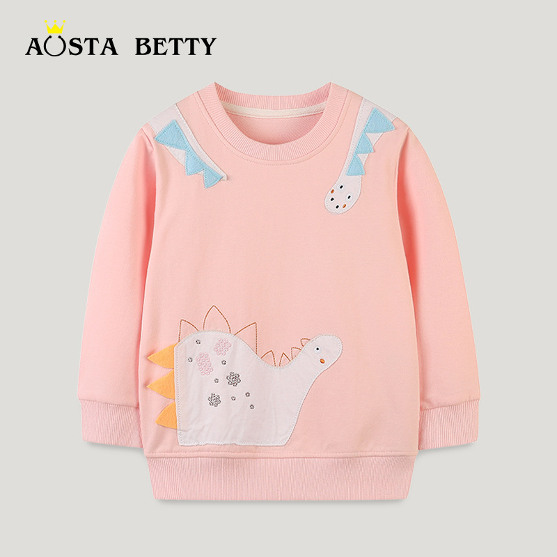 Sudadera de manga larga para niñas, estilo europeo y americano, con dibujos animados bordados, para otoño.