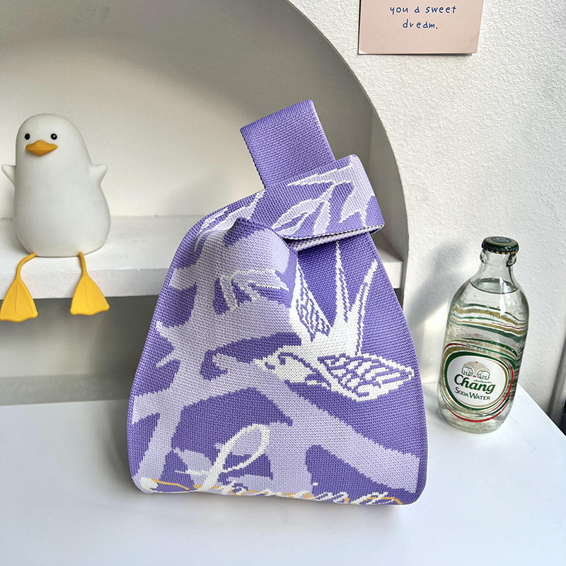 Bolso de punto de flores versión coreana del bolso de hombro de diseño de nicho de moda ins