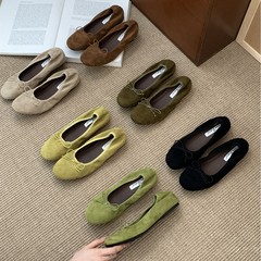 内增高复古小众晚晚单鞋女鞋子2025年新款配裙子蝴蝶结芭蕾舞瓢鞋