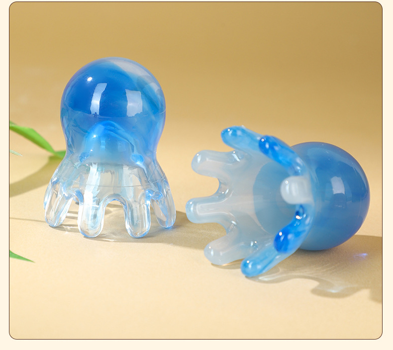 Octopus Massage Comb Scalp Meridian Comb Wide Teeth Gua Sha Head Massager Portable Resin Gray details